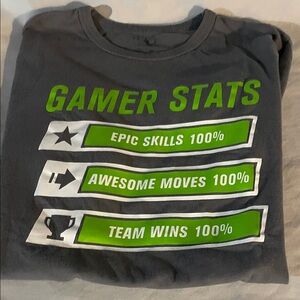 Place Gamer Stats Tee - Gray and Green